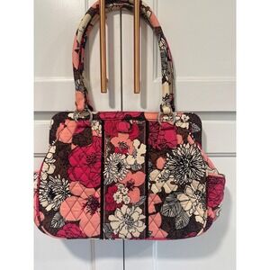 Vera Bradley Quilted Floral  Mocha Rouge Shoulder Bag Pink Brown Cream purse